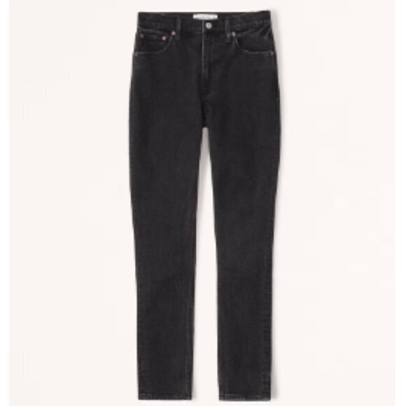 Abercrombie & Fitch High Rise Skinny Jean in Black‎ sz 4 Short - Picture 1 of 4